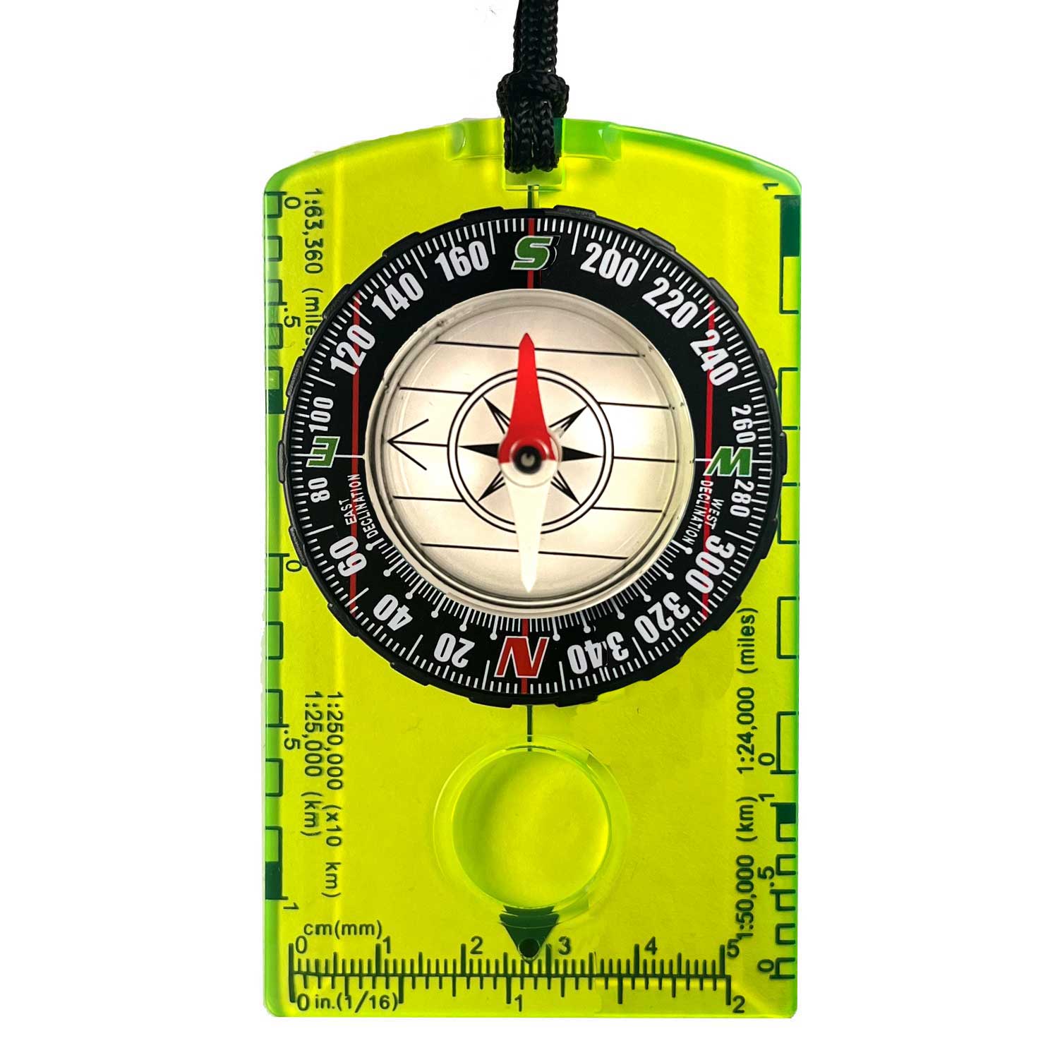 Grønt kompas til børn med urskive og låg.