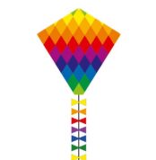 Eddy Rainbow Patchwork 50 drage med line og håndtag i flerfarvet patchwork