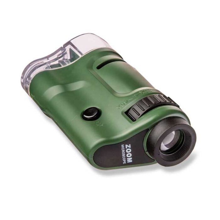 MM-24 håndholdt mikroskop med LED lys og 20–40x zoom