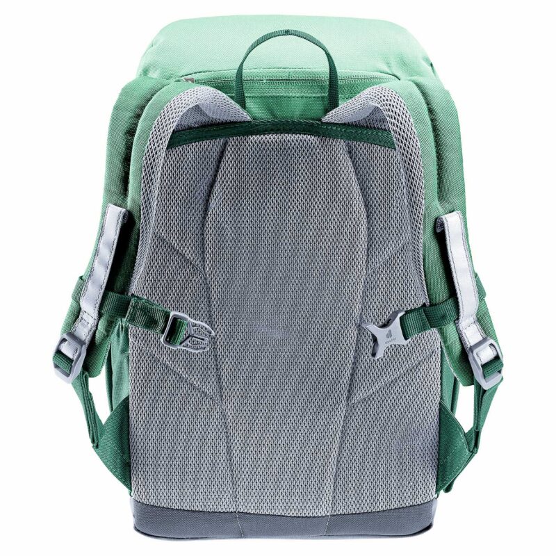Deuter Waldfuchs 10 Spearmint-seagreen børne-rygsæk set bagfra elastisk sidelomme og slidstærkt materiale
