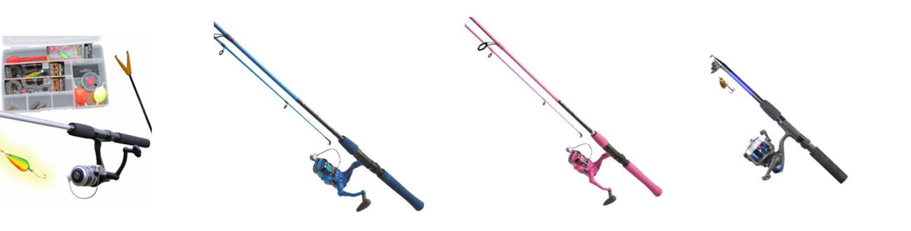 Forskellige fiskestænger til børn