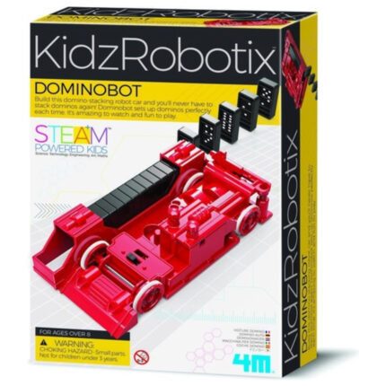 4M KidzRobotix Dominobot rød og sort domino-robot