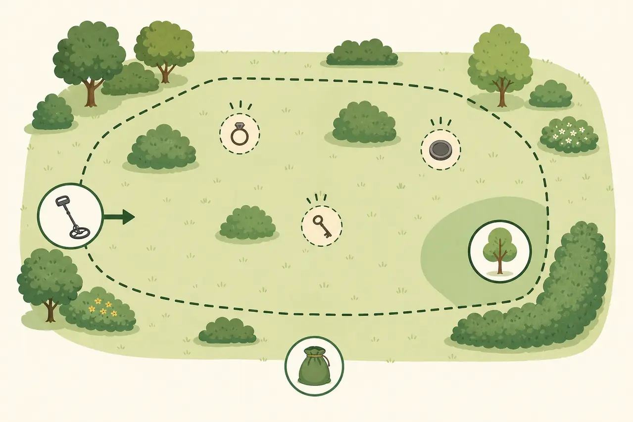 Illustreret plan over et sikkert søgeområde